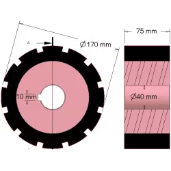 Rolle Nr. 266 – Antriebsrolle aus Stahl-Gummi Ø170 mm für Maschinen von AVR | OEM AVR 742.20.80 | Hersteller KiJ