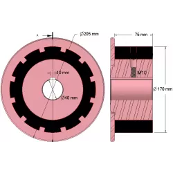 Rolle Nr. 267 – Antriebsrolle aus Stahl-Gummi Ø170 mm für Maschinen von AVR | OEM AVR 742.20.70 | Hersteller KiJ
