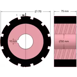 Rolle Nr. 271 – Antriebsrolle aus Stahl-Gummi Ø170 mm für Maschinen von AVR | OEM AVR 742.20.85 | Hersteller KiJ