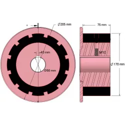 Rolle Nr. 272 – Antriebsrolle aus Stahl-Gummi Ø170 mm für Maschinen von AVR | OEM AVR 742.20.75 | Hersteller KiJ