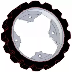 Rolle Nr. 274 – Antriebsrolle aus Stahl-Gummi Ø250 mm für Maschinen von Dewulf | OEM Dewulf 0000005328 | Hersteller KiJ