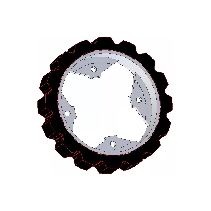 Rolle Nr. 274 – Antriebsrolle aus Stahl-Gummi Ø250 mm für Maschinen von Dewulf | OEM Dewulf 0000005328 | Hersteller KiJ