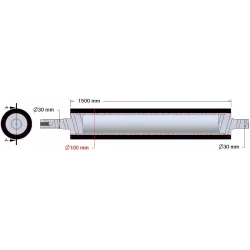 Rolle Nr. 282 – Abstreiferwelle aus Stahl-Gummi Ø100 mm für Maschinen von AVR | OEM AVR 282.16.20 | Hersteller KiJ