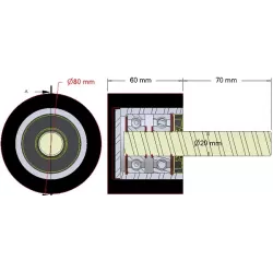 Rolle Nr. 284 – Stützrolle aus Stahl-Gummi Ø80 mm für Maschinen von Dewulf | OEM Dewulf 2660005C | Hersteller KiJ