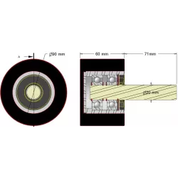 Rolle Nr. 294a – Stützrolle aus Stahl-Gummi Ø90 mm für Maschinen von Dewulf | Hersteller KiJ