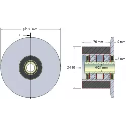 Rolle Nr. 23H – Stützrolle aus Stahl-Gummi Ø110 mm für Maschinen von Holmer | OEM Holmer 1130020688 | Hersteller KiJ