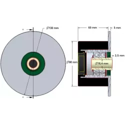 Rolle Nr. 297 – Stützrolle aus Stahl-Gummi Ø90 mm für Maschinen von Holaras | Hersteller KiJ