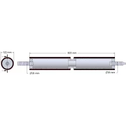 Rolle Nr. 299 – Antriebswelle aus Stahl-Gummi Ø122 mm | OEM 184.221.00 | Hersteller KiJ