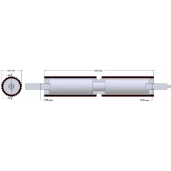 Rolle Nr. 301 – Antriebswelle aus Stahl-Gummi Ø122 mm | OEM 187.235.00 | Hersteller KiJ