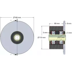 Rolle Nr. 24H – Stützrolle aus Stahl-Gummi Ø110 mm für Maschinen von Holmer | OEM Holmer 252061, 1130006938 | Hersteller KiJ