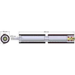 Rolle Nr. 302 – Antriebswelle aus Stahl-Gummi Ø104 mm | OEM 165.157.00 | Hersteller KiJ