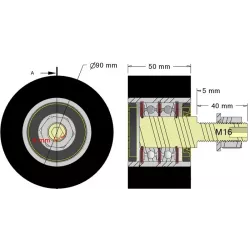 Rolle Nr. 311 – Stützrolle aus Stahl-Gummi Ø90 mm für Maschinen von Guaresi | OEM Guaresi P7301421000 | Hersteller KiJ