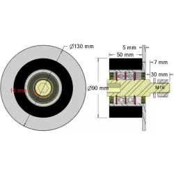 Rolle Nr. 314a – Stützrolle aus Stahl-Gummi Ø90 mm für Maschinen von Guaresi | Hersteller KiJ