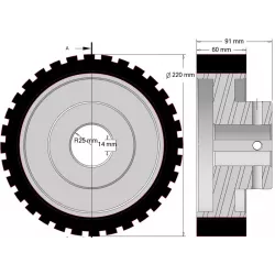 Rolle Nr. 333 – Rolle Ø220 mm für Maschinen von Wuhlmaus | Hersteller KiJ