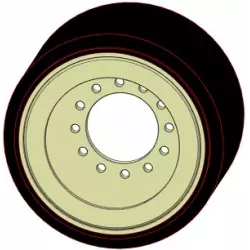 Rolle Nr. 343 (nur Aufarbeitung) – Aufarbeitung: Rolle Ø360 mm | OEM 0007500240 | Hersteller KiJ
