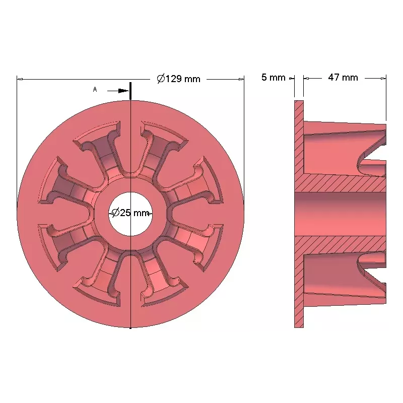 Rolle Nr. 27 – Führungsrolle aus Gusseisen Ø103 mm für Kartoffelroder Anna Z644 | OEM Anna 5644-60-005, 090.60.013.02 | Hersteller KiJ