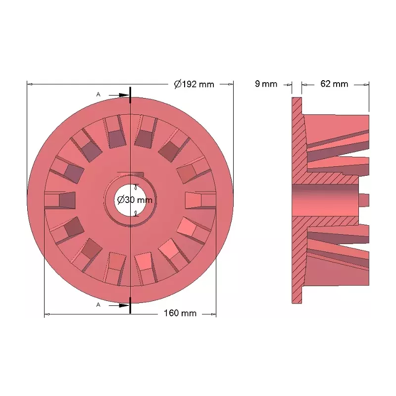 Rolle Nr. 28 – Antriebsrolle aus Gusseisen Ø160 mm | Hersteller KiJ