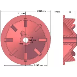 Rolle Nr. 74 – Antriebsrolle aus Gusseisen Ø248 mm, Teilung 50 mm, für Kartoffelroder Anna | OEM Anna 564551003 | Hersteller KiJ