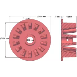 Rolle Nr. 76 – Antriebsrolle aus Gusseisen Ø158 mm | Hersteller KiJ