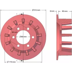 Rolle Nr. 78 – Antriebsrolle aus Gusseisen Ø170 mm, Teilung 44 mm, für Kartoffelroder Bolko Z-643 | Hersteller KiJ