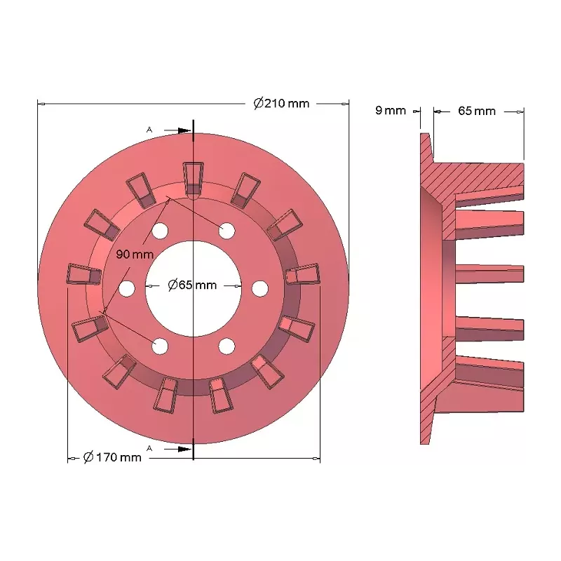 Rolle Nr. 78 – Antriebsrolle aus Gusseisen Ø170 mm, Teilung 44 mm, für Kartoffelroder Bolko Z-643 | Hersteller KiJ