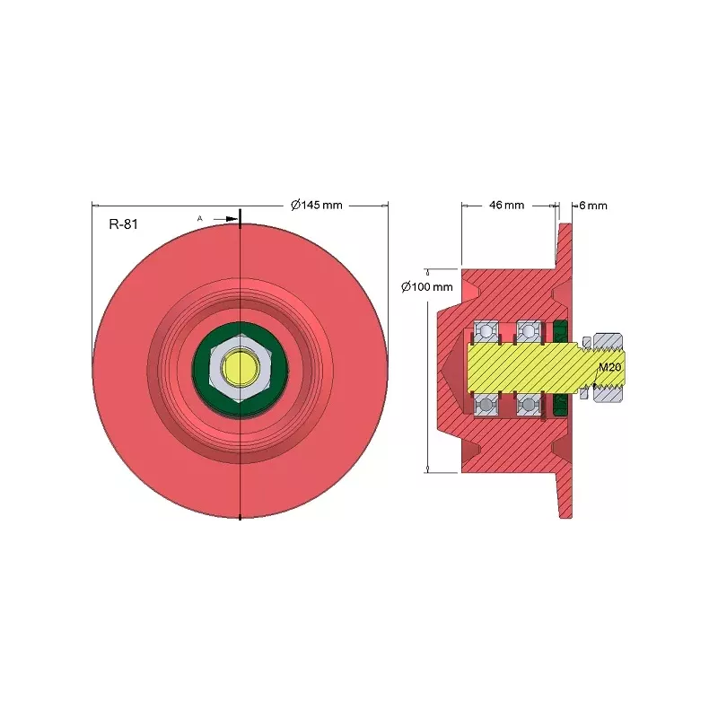Rolle Nr. 81 – Umlenkrolle aus Stahl Ø100 mm für Kartoffelroder Anna Z644 | OEM Anna 564421016 | Hersteller KiJ