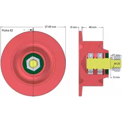 Rolle Nr. 82 – Umlenkrolle Ø100 mm für Kartoffelroder Anna Z644 | OEM Anna 5644-21-025, 5644-60-022 | Hersteller KiJ