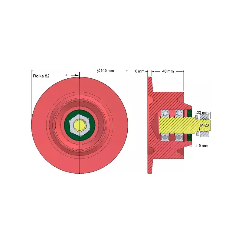 Rolle Nr. 82 – Umlenkrolle Ø100 mm für Kartoffelroder Anna Z644 | OEM Anna 5644-21-025, 5644-60-022 | Hersteller KiJ