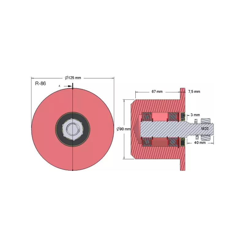 Rolle Nr. 86 – Umlenkrolle aus Stahl Ø90 mm für Kartoffelroder Anna Z644 | OEM Anna 564421015 | Hersteller KiJ