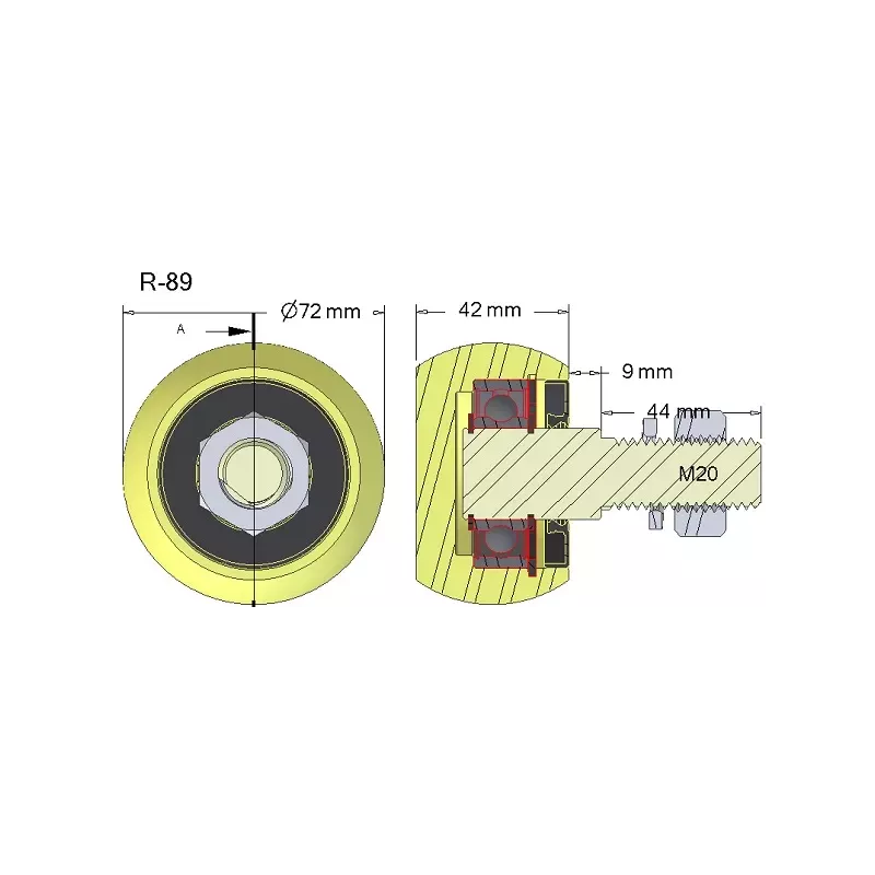 Rolle Nr. 89 – Klopfrolle aus Gusseisen Ø72 mm für Kartoffelroder Anna Z644 | OEM Anna 5644-51-096 | Hersteller KiJ