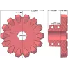 Rolle Nr. 95 – Antriebsrolle aus Gusseisen Ø222 mm, Teilung 42 mm | Hersteller KiJ