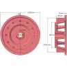Rolle Nr. 103 – Antriebsrolle aus Gusseisen Ø258 mm, Teilung 35 mm | Hersteller KiJ