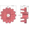 Rolle Nr. 123 – Antriebsrolle aus Gusseisen Ø176 mm, Teilung 42 mm, für Kartoffelroder Anna Z644 | OEM Anna 564438002 | Hersteller KiJ
