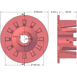 Rolle Nr. 130 – Antriebsrolle aus Gusseisen Ø140 mm, Teilung 40 mm, für Maschinen von Grimme Europa Standard | OEM Grimme 006.00089 | Hersteller KiJ