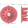 Rolle Nr. 131 – Antriebsrolle aus Gusseisen Ø145 mm, Teilung 44 mm, für Maschinen von Grimme | OEM Grimme 006.00077, 006.00076 | Hersteller KiJ