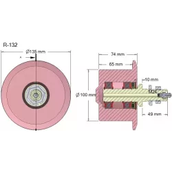 Rolle Nr. 132 – Umlenkrolle aus Gusseisen Ø100 mm für Maschinen von Grimme | OEM Grimme 200.00807 | Hersteller KiJ