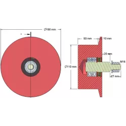 Rolle Nr. 144 – Umlenkrolle aus Gusseisen Ø110 mm | OEM 6.33.00-2 | Hersteller KiJ