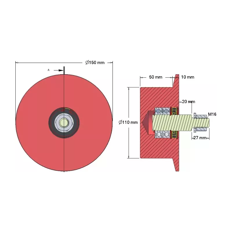 Rolle Nr. 144 – Umlenkrolle aus Gusseisen Ø110 mm | OEM 6.33.00-2 | Hersteller KiJ