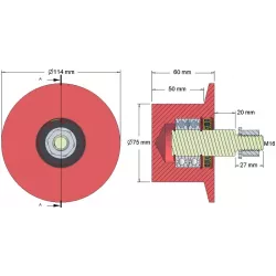 Rolle Nr. 145 – Umlenkrolle aus Gusseisen Ø75 mm | OEM 6.32.00-2 | Hersteller KiJ