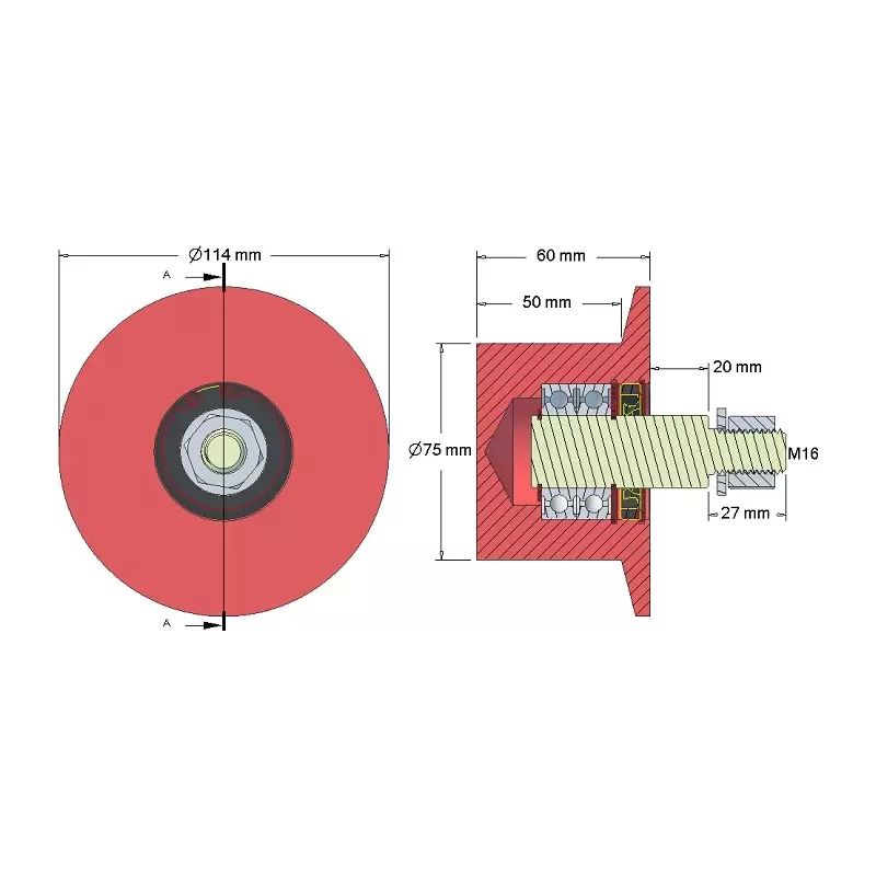 Rolle Nr. 145 – Umlenkrolle aus Gusseisen Ø75 mm | OEM 6.32.00-2 | Hersteller KiJ