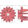 Rolle Nr. 154 – Antriebsrolle aus Gusseisen Ø155 mm, Teilung 28 mm | Hersteller KiJ