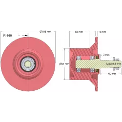 Rolle Nr. 160 – Umlenkrolle aus Gusseisen Ø91 mm | Hersteller KiJ