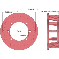 Rolle Nr. 170 – Antriebsrolle aus Gusseisen Ø251 mm, Teilung 35 mm | Hersteller KiJ