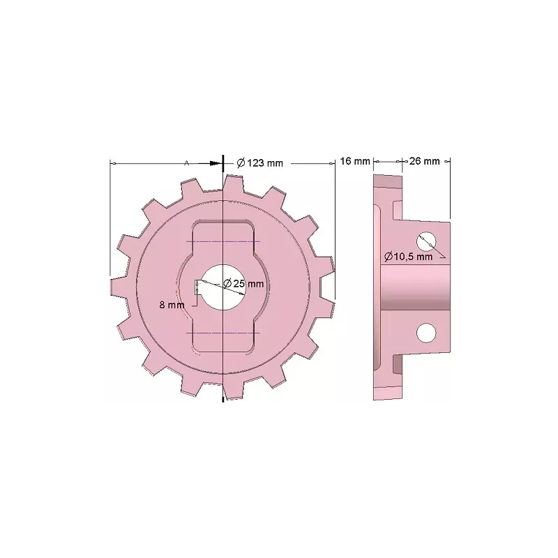 Rolle Nr. 201 – Rolle aus Gusseisen Ø124 mm | OEM 5642-63-050, 5642-63-049, 000.10.009.00 | Hersteller KiJ