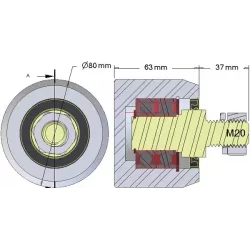 Rolle Nr. 268 – Stützrolle aus Stahl Ø80 mm für Maschinen von AVR | OEM AVR 3102.15.20 | Hersteller KiJ