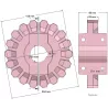 Rolle Nr. 288 – Antriebsrolle aus Gusseisen Ø204 mm, Teilung 33 mm | Hersteller KiJ