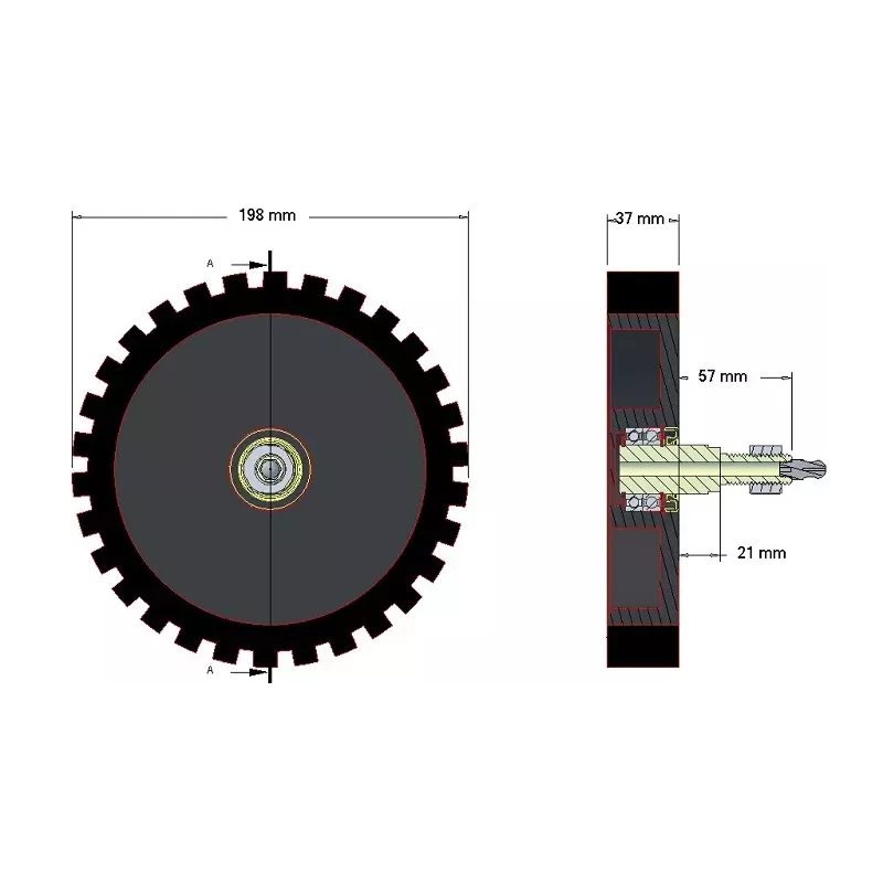 Rolle Nr. 4 – Krauteinzugsrolle aus Stahl-Gummi Ø195 mm für Maschinen von Grimme | OEM Grimme 200.05168 | Hersteller KiJ