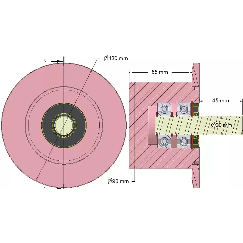 Rolle Nr. 292 – Stützrolle aus Stahl Ø90 mm für Maschinen von Dewulf | OEM Dewulf 2660004B | Hersteller KiJ