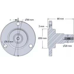 Rolle Nr. 300 – Rollennabe aus Stahl Ø50 mm für Maschinen von Dewulf | OEM Dewulf 7010914 | Hersteller KiJ