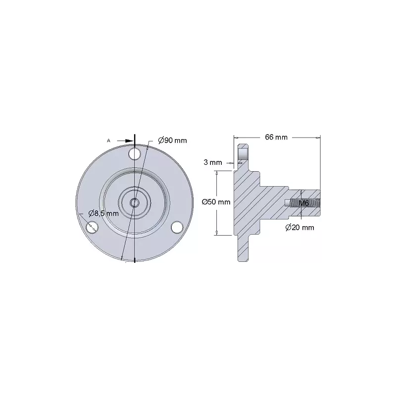 Rolle Nr. 300 – Rollennabe aus Stahl Ø50 mm für Maschinen von Dewulf | OEM Dewulf 7010914 | Hersteller KiJ
